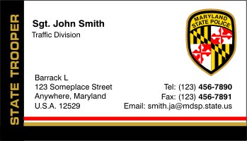 state trooper business card